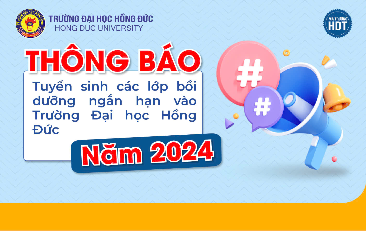 Thông báo tuyển sinh các lớp bồi dưỡng ngắn hạn